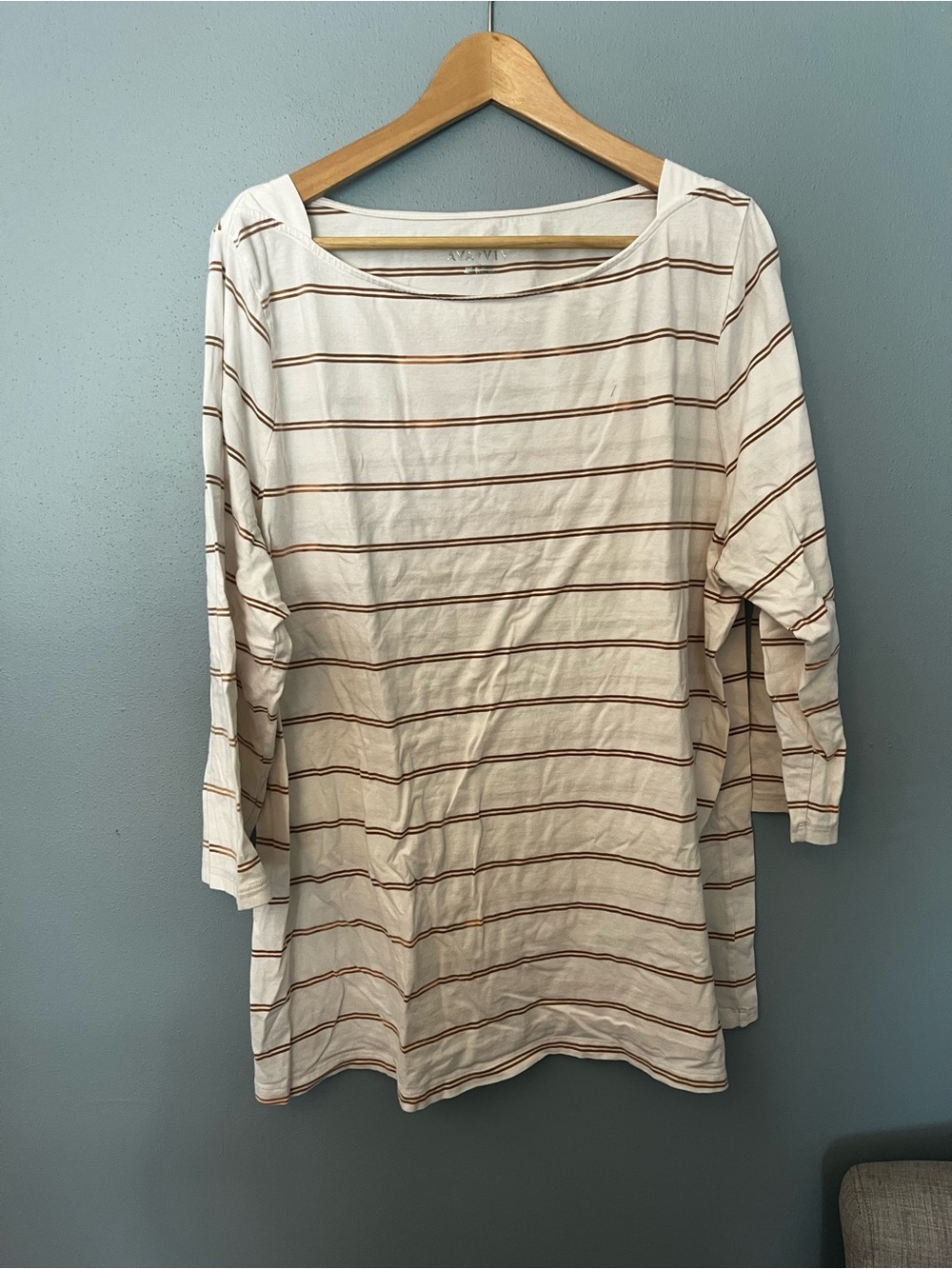 Ava & Viv Striped Boatneck Top